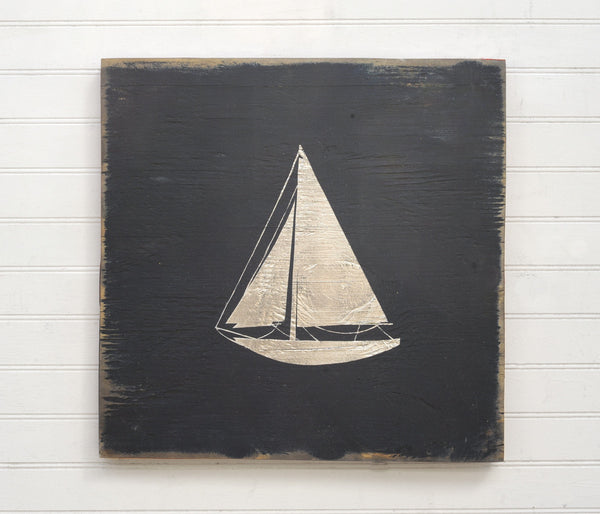 Silver Sail Boat Square - Haven America