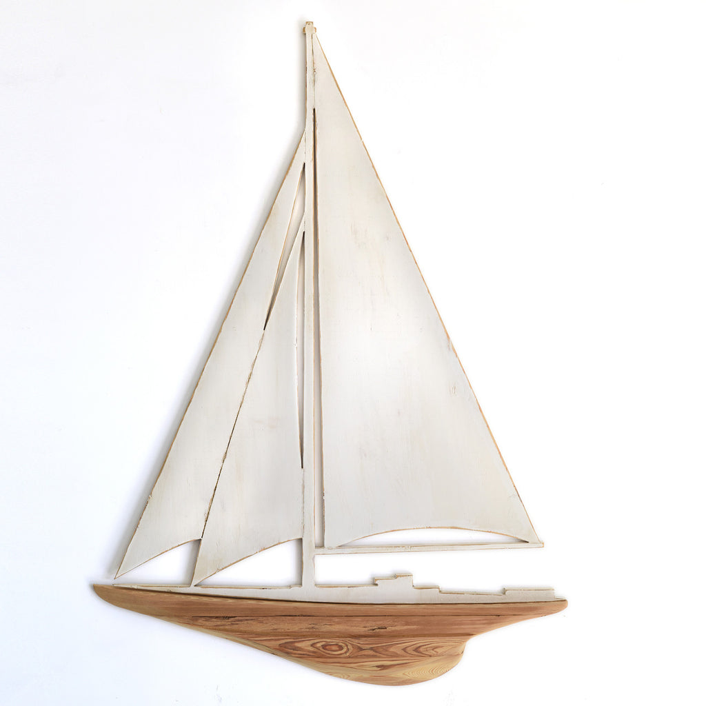 Sailboat Wooden Two Piece, Nautical Art