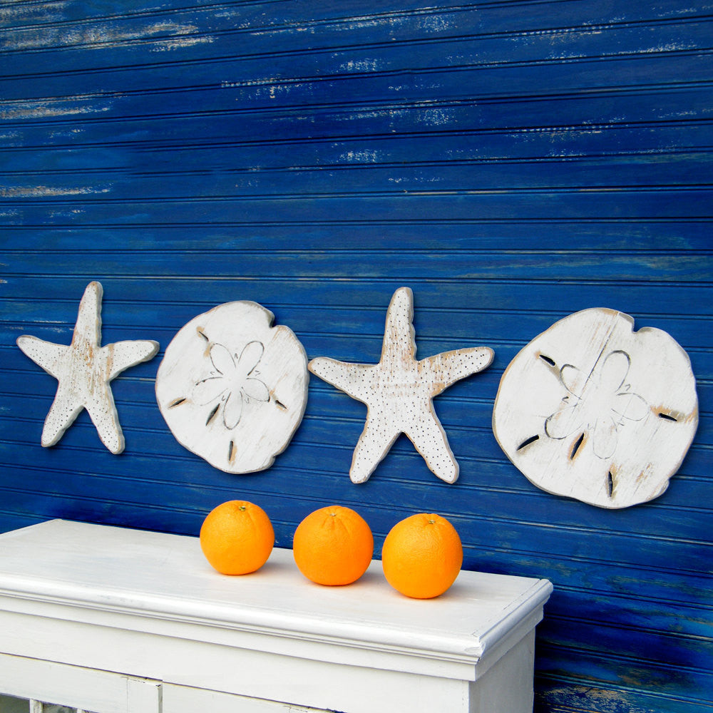 SANDFISH ボード USA製 Starfish Sand Dollar Wall Decor | Coastal Wall Art -- Haven America