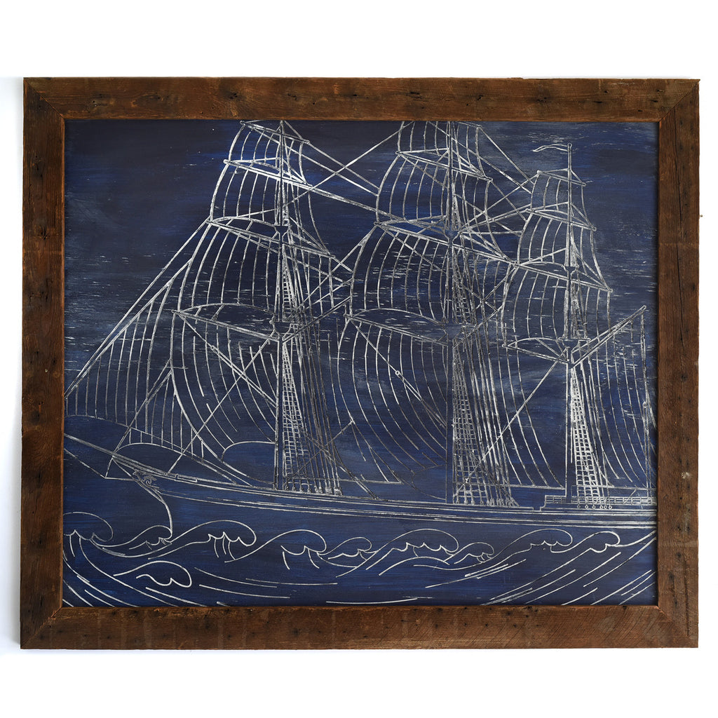 Schooner Ship Framed Nautical Wall Decor - Haven America