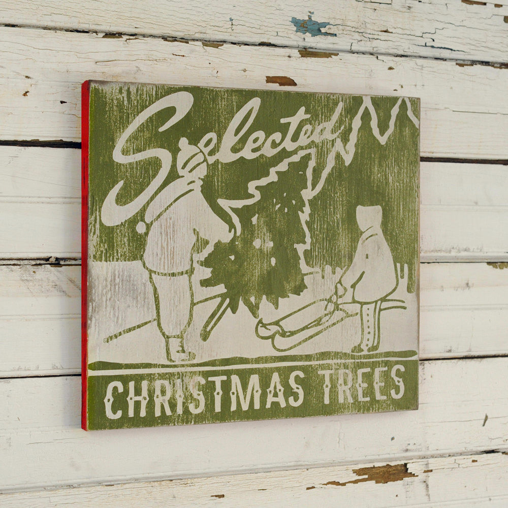 Retro Christmas Sign Selected Christmas Tree - Haven America