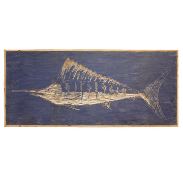 Carved Wooden Swordfish Framed Wall Art - Haven America