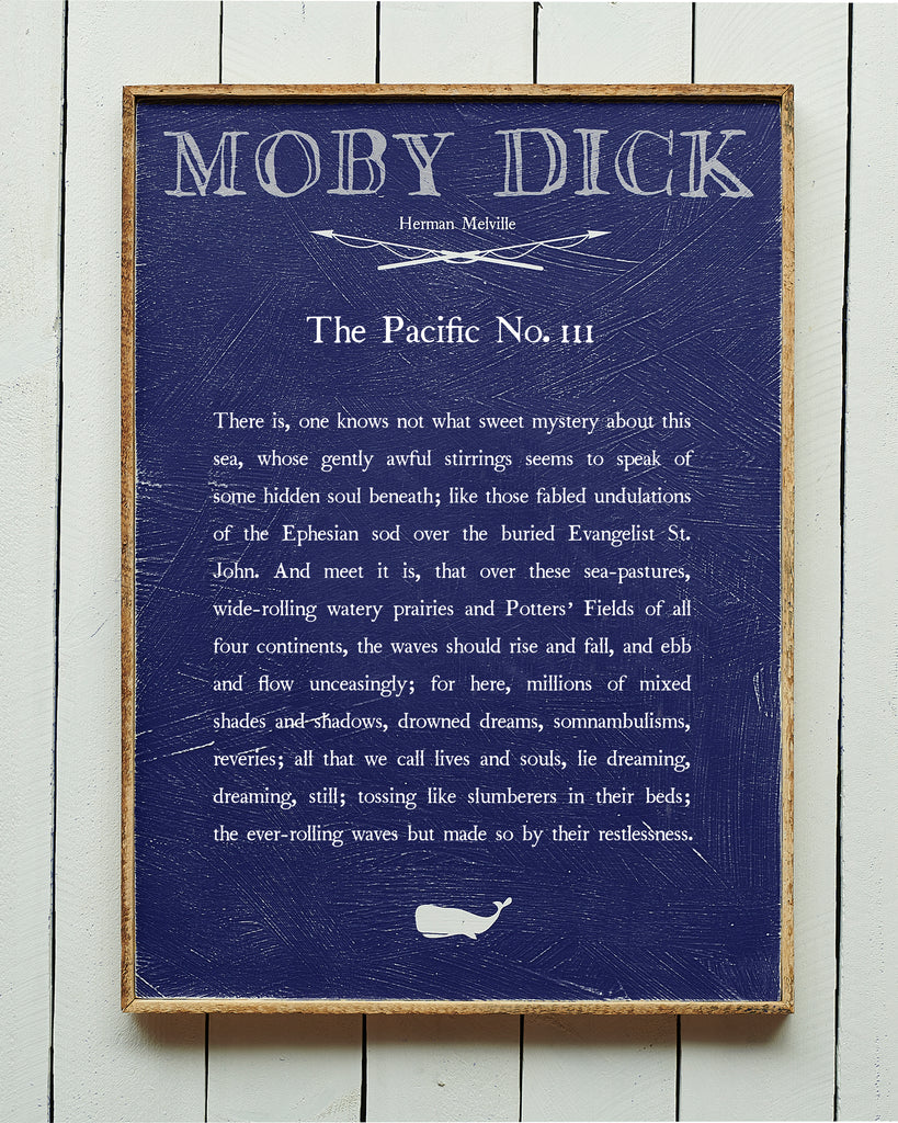 The Pacific No. 111 Moby Dick Book Plate Framed - Haven America