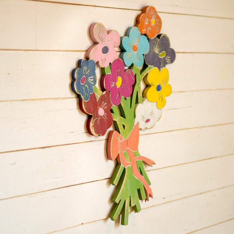 Bouquet of Flowers Wooden Wall Art