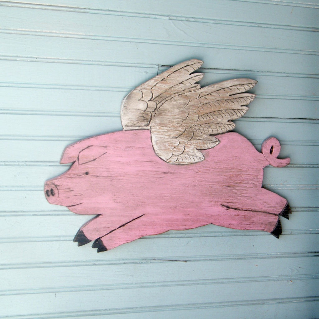Wooden Flying Pig - Haven America