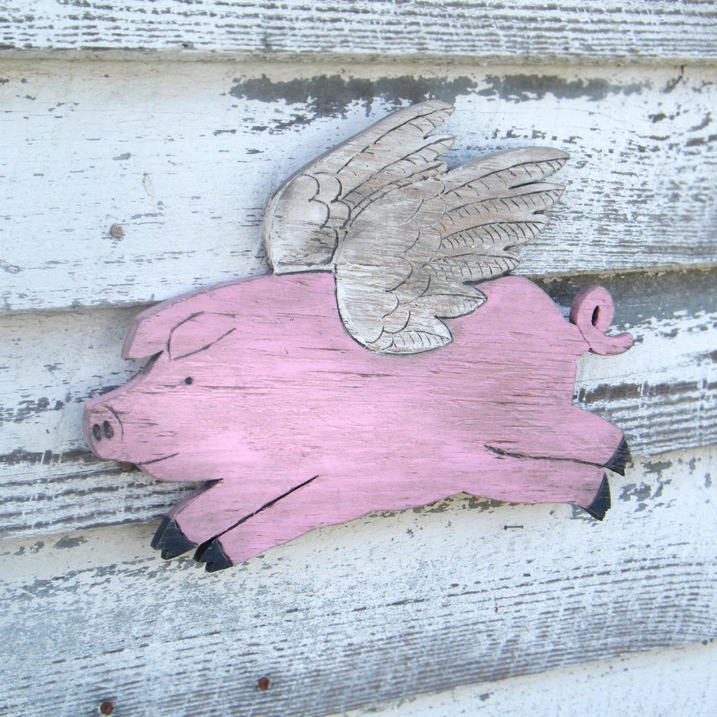 Wooden Flying Pig - Haven America