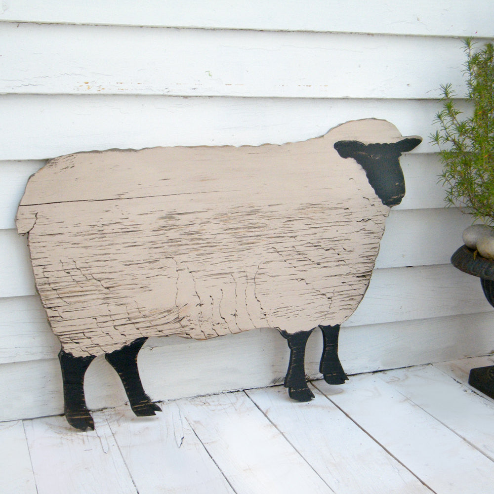 Black Face Sheep Wooden Wall Art - Haven America