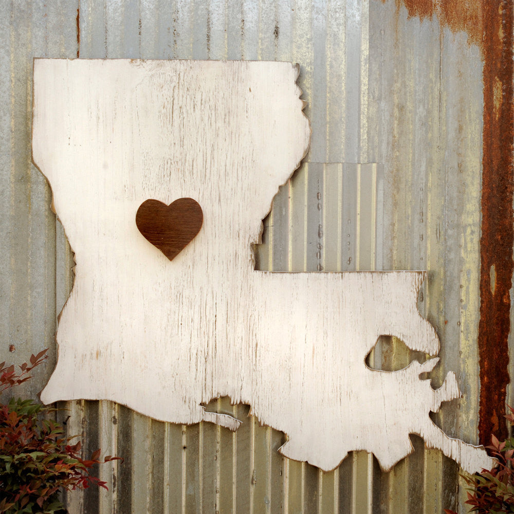 State Map Heart Lousiana - Haven America