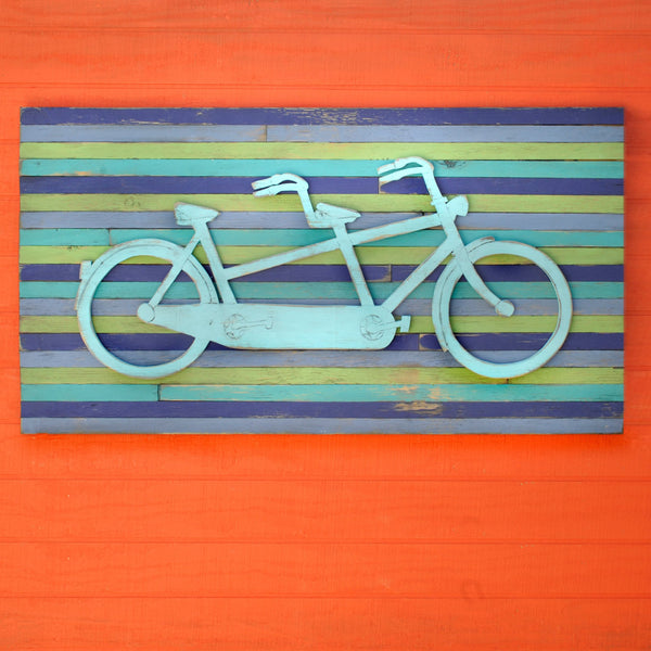 Pallet Tandem Bicycle Wall Art - Haven America